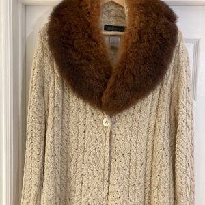 Vintage Mink Fur Collar | Brown Genuine Fur | Mid Century 40”